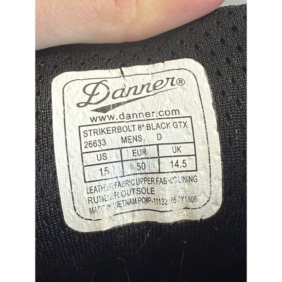 Danner Striker Bolt Boots Men's Size 15 Black 8" GTX Tactical Workwear Durable - Picture 9 of 13